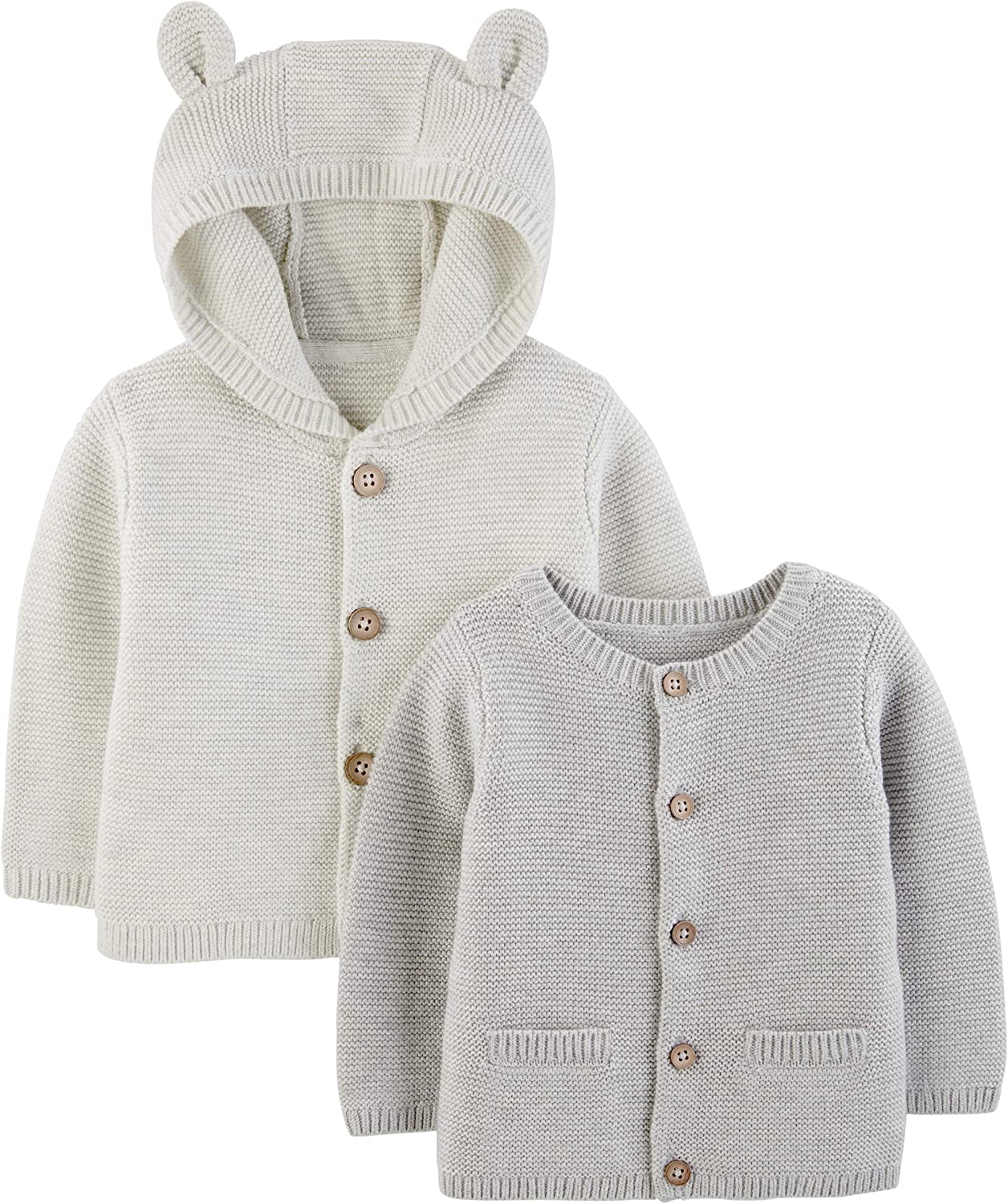 230816074627206_1 Simple Joys by Carter's Unisex Babies' Knit Cardigan Sweaters, Pack of 2 - Image 1